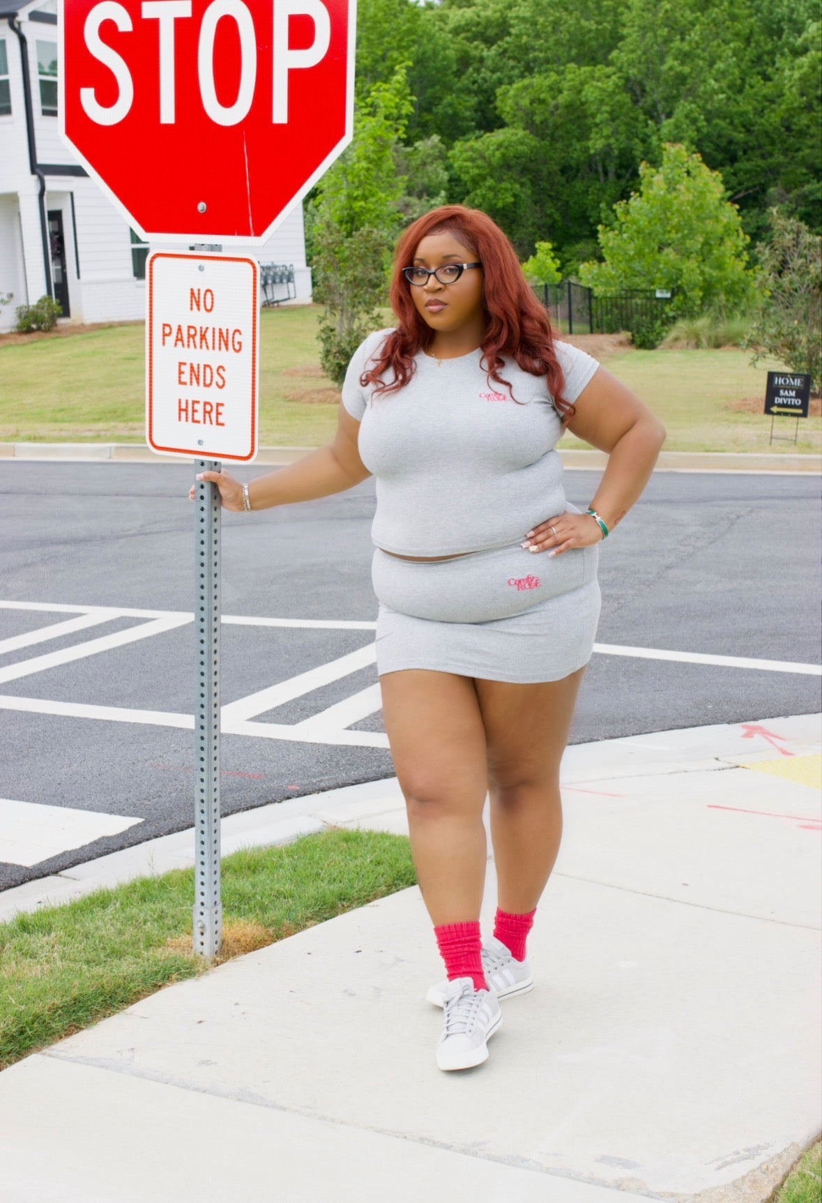 Love-LEE Grey Mini Skirt Set