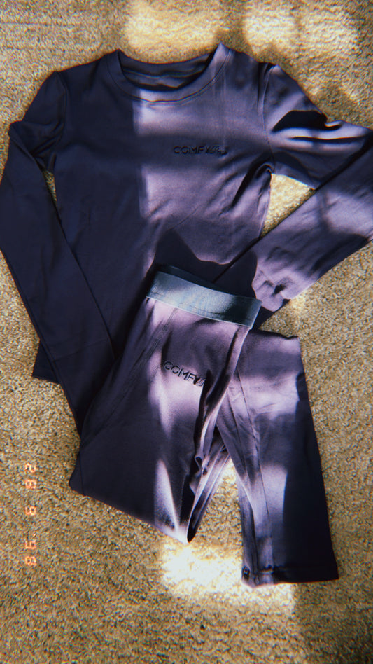 Navy Blue Basic Legging Set