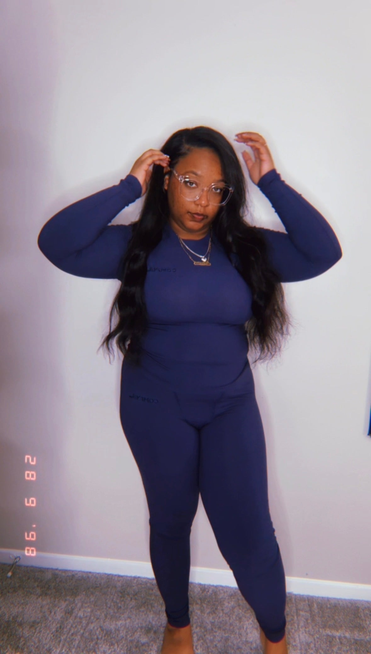 Navy Blue Basic Legging Set